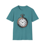 Vintage Pocket Watch T-Shirt, Unisex Graphic Tee, Timeless Gift, Casual Summer Wear, Retro Style Tee
