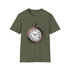 Vintage Pocket Watch T-Shirt, Unisex Graphic Tee, Timeless Gift, Casual Summer Wear, Retro Style Tee